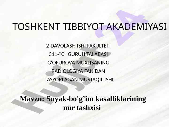 Suyak-bo'g'im kаsаlliklаrining nur tashxisi
