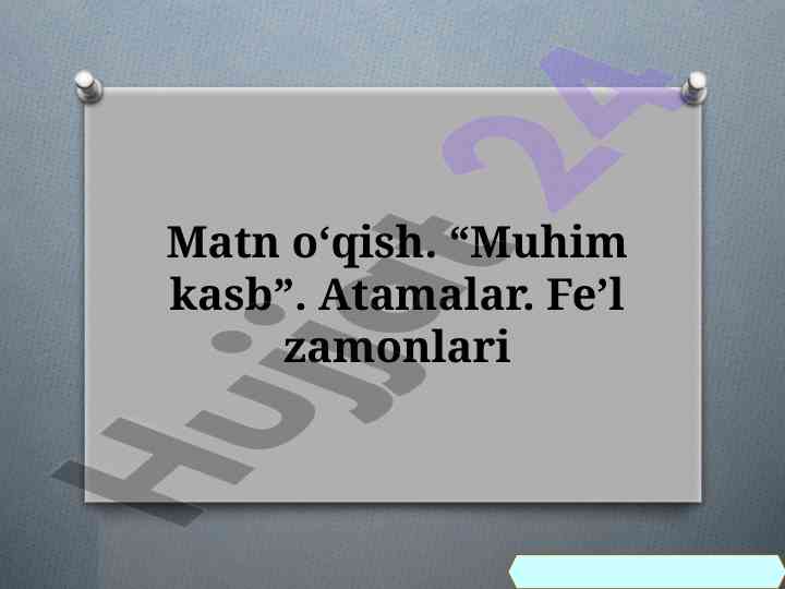 Muhim kasb: veterinarlik haqida dars rejasi