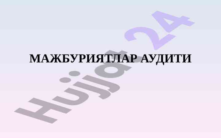 Maqsadli mehnat hisoboti audit rejasi