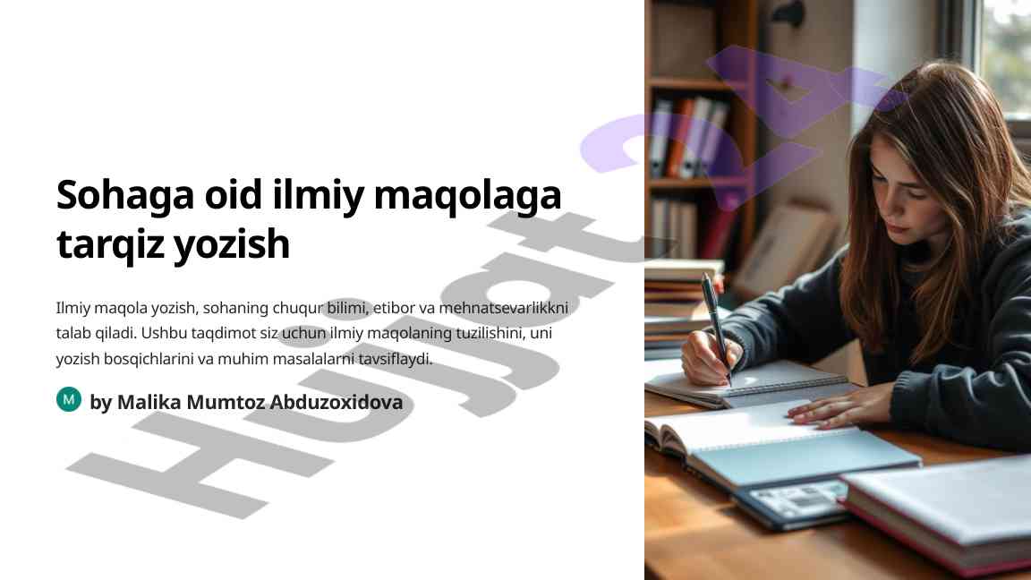 Ilmiy maqola yozish uslublari va tavsiyalari
