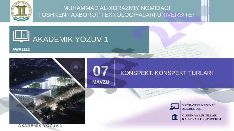 Konspekt yozish qoidalari va turlari