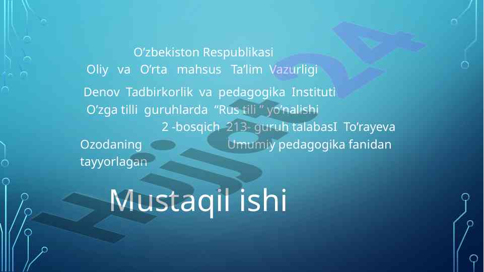 Konstantin demitrivich ushinskiyning pedagogik g'oyalari