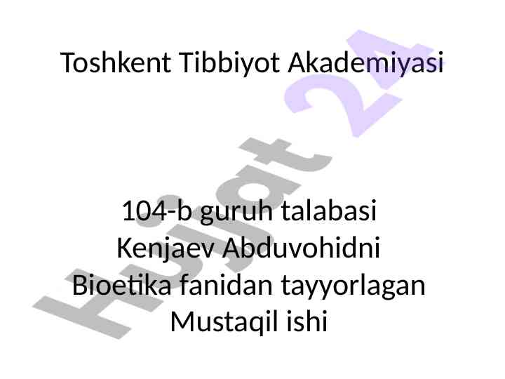 Medikotanaziya va evtanaziya echimlari