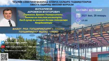 Pisa topshiriqlariga o‘xshash topshiriqlarni ishlab chiqish
