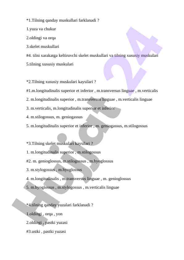 Tilning muskullari va yuzalari farklari
