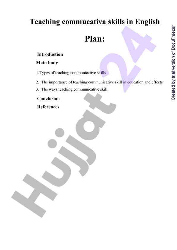 Teaching communicative skills in english education