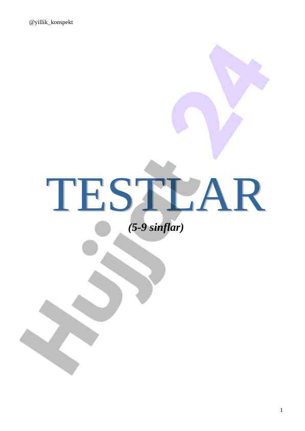 5-sinf tili va so'zlar bo'yicha test savollari