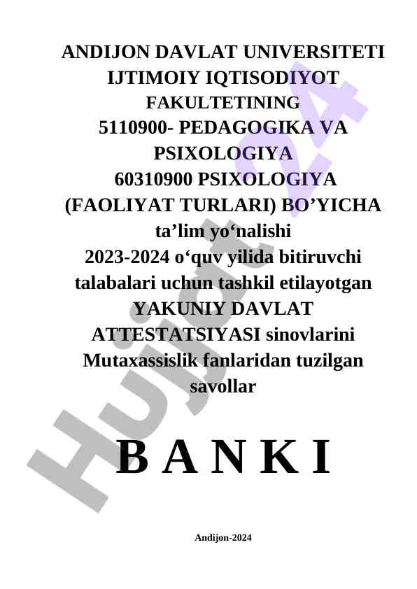 Yakuniy davlat attestatsiyasi savollari 2023-2024