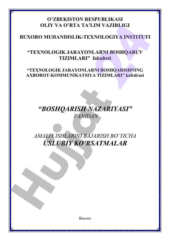 Amaliy ishlar bajarish uslubiy ko‘rsatmalar