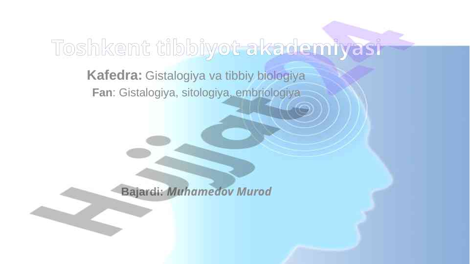 Hid bilish organing tuzulishi va uning regeneratsiya xususiyati