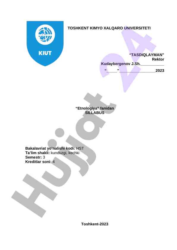 Etnologiya fani sillabusi bakalavriat 2023