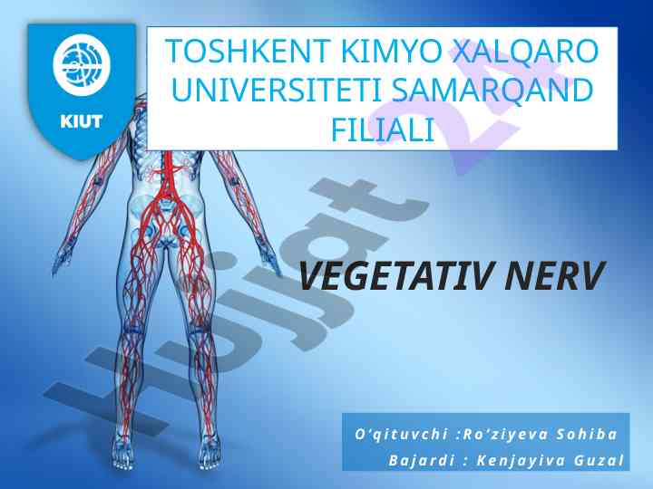 Vegetativ nerv sistema va uning fiziologik xususiyatlari