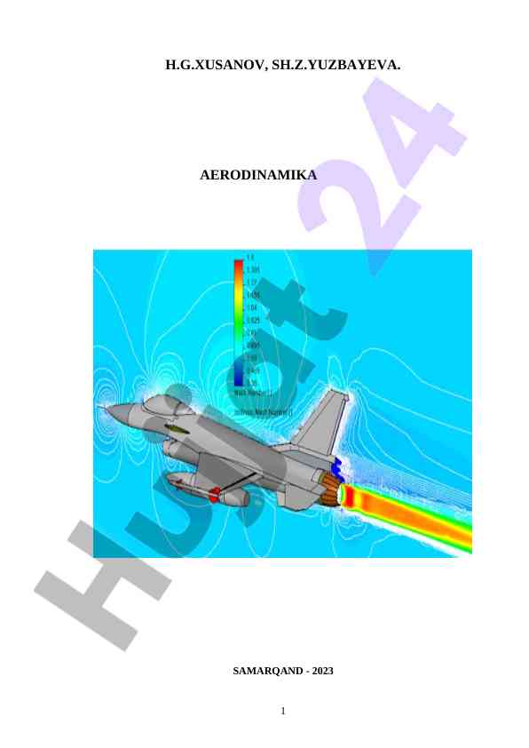 Aerodinamika fanidan ma'ruza matni 2023