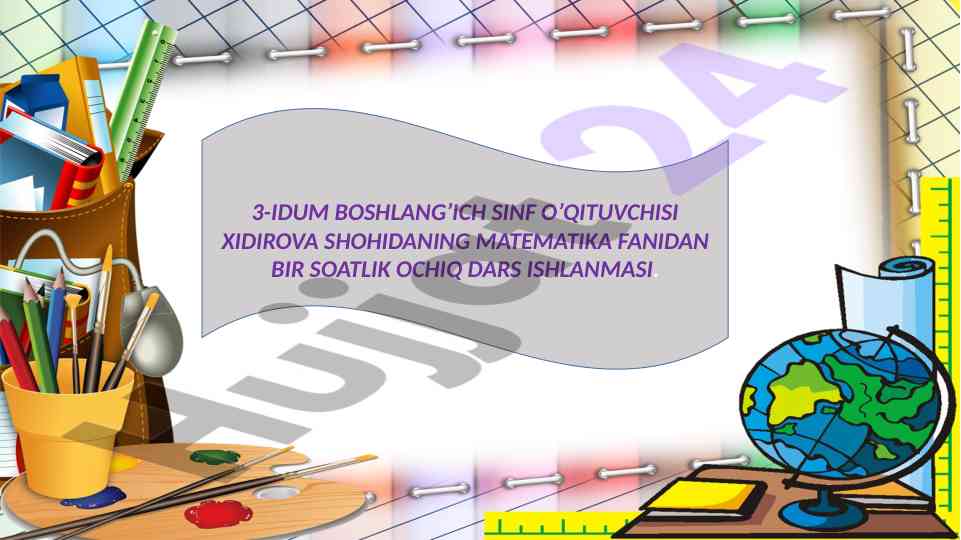 Birinchi sinf ochiq dars ishlanmasi matematikada