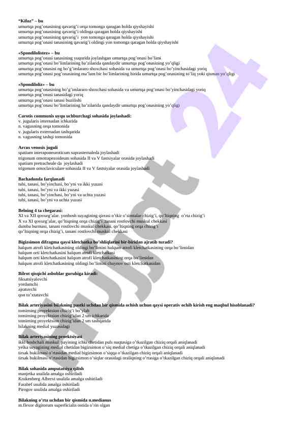 Kifoz va spondilolistez tushunchalari