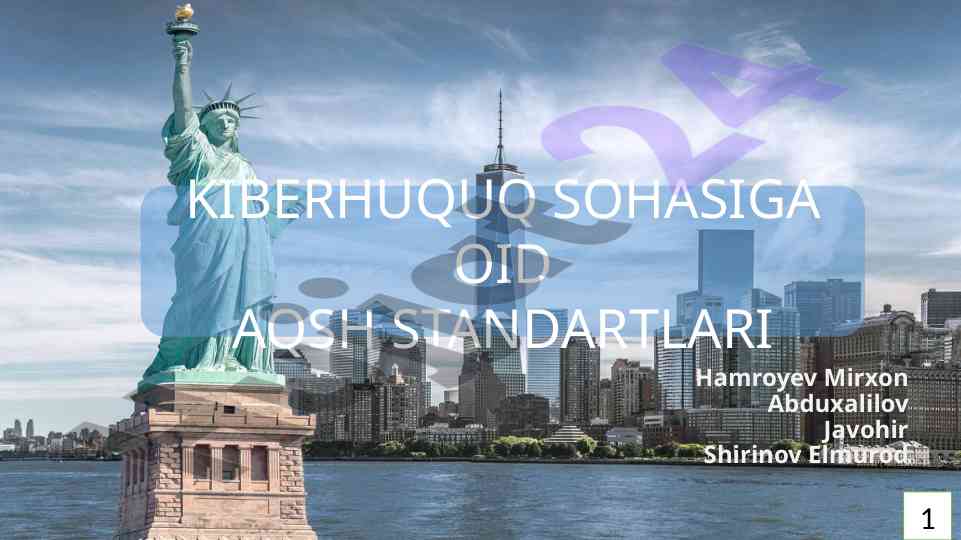 Kiberhuquq sohasida aqsh standartlari tahlili
