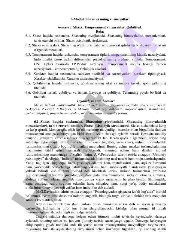 Shaxs xususiyatlari va temperament nazariyalari
