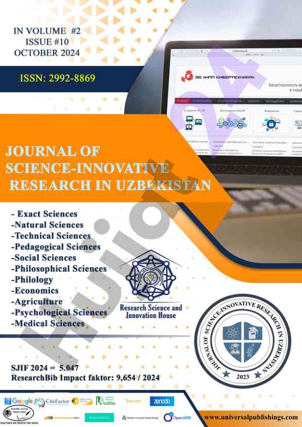Journal of science innovative research in uzbekistan