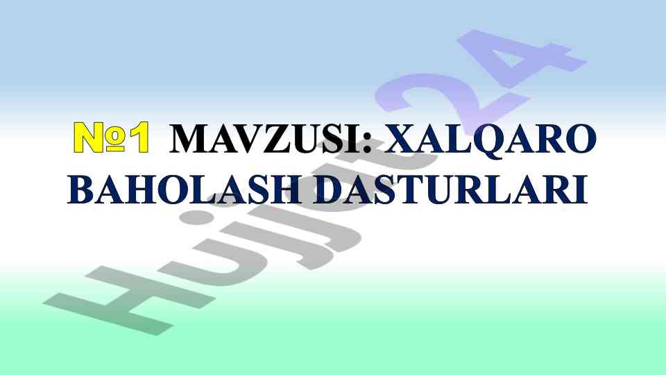 Xalqaro testlarni baholash metodlari