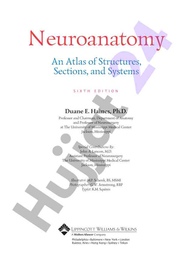 Neuroanatomy atlas of structures sections systems edition