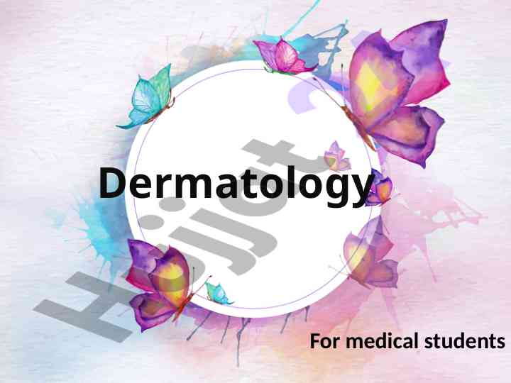 Dermatologiya tibbiyot talabalari uchun qo‘llanma
