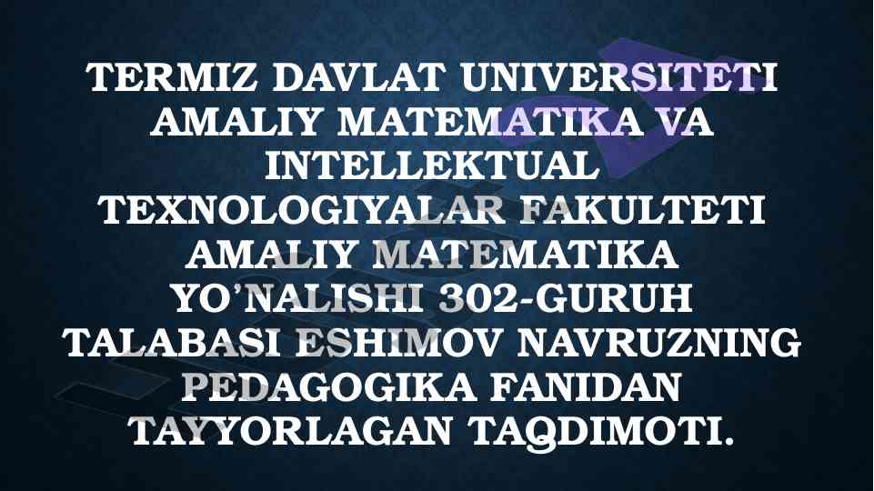 Dasturiy vositalarni didaktik imkoniyatlari taqdimoti