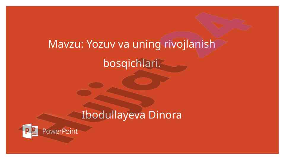 Yozuv va uning rivojlanish bosqichlari