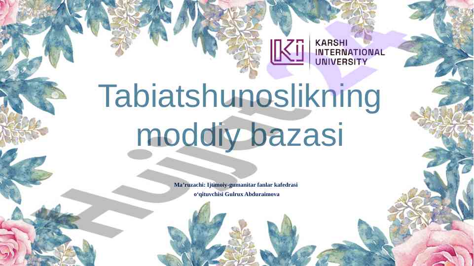 Tabiiy fanlar kabineti va o‘qitish vositalari