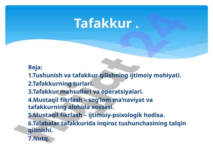 Tafakkur va mustaqil fikrlashning ijtimoiy mohiyati