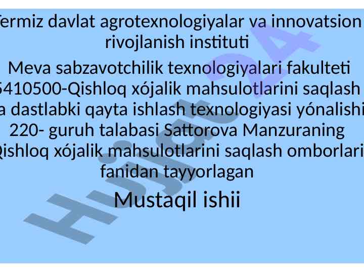 Saqlash omborlarida urug'lik paxtani saqlash qoidalari