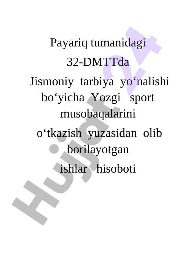 Yozgi sport musobaqalari hisoboti jismoniy tarbiya