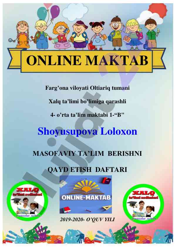 Online maktabda masofavi ta'lim berish metodlari