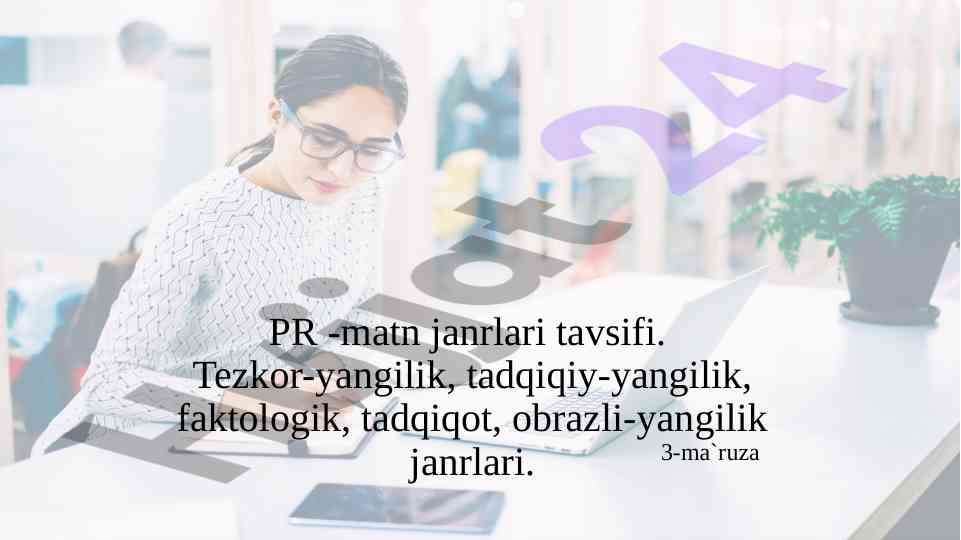 Pr matn janrlari tavsifi va tahlili
