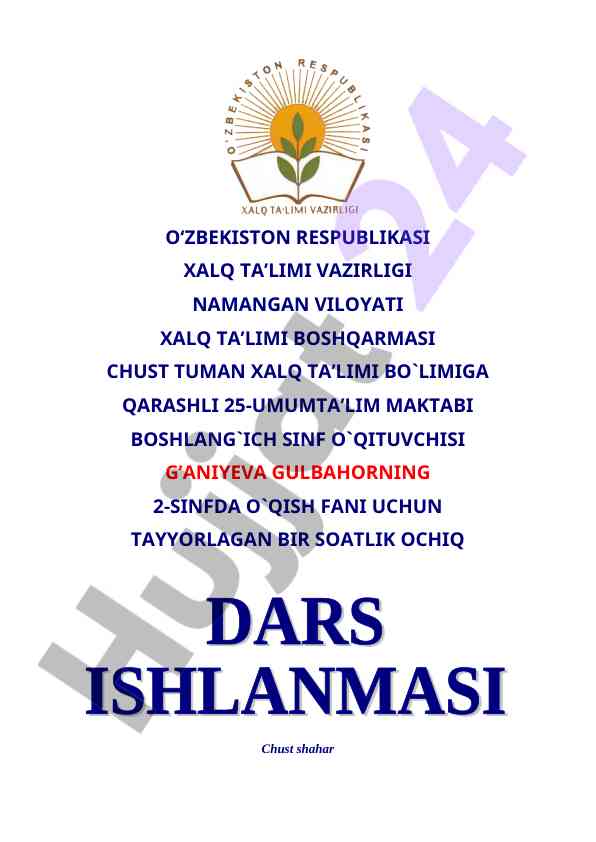 Navro'z bayrami haqida o'quv dars ishlanmasi