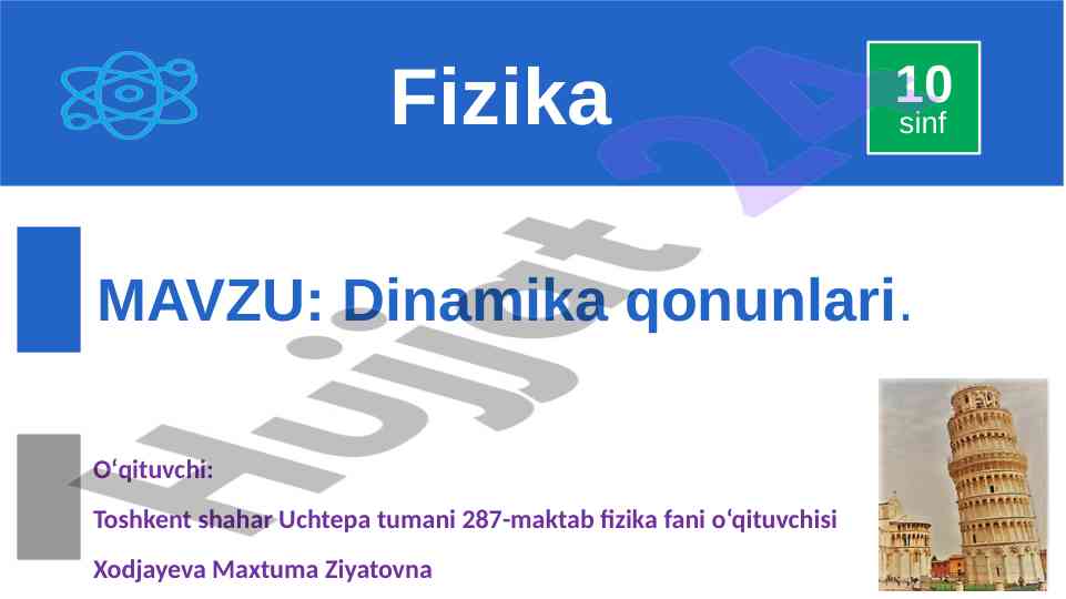 Dinamika qonunlari va mexanik asoslar