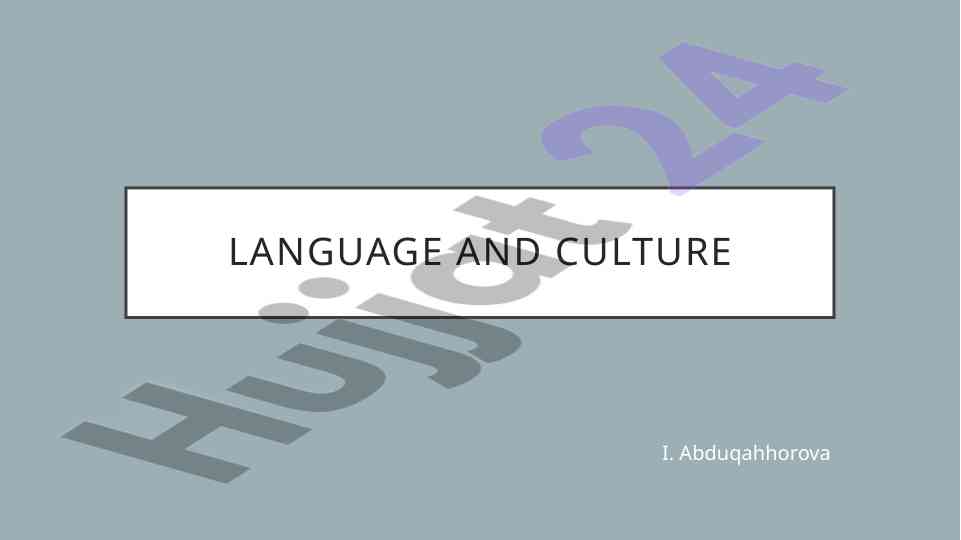 Language and culture in communication studies