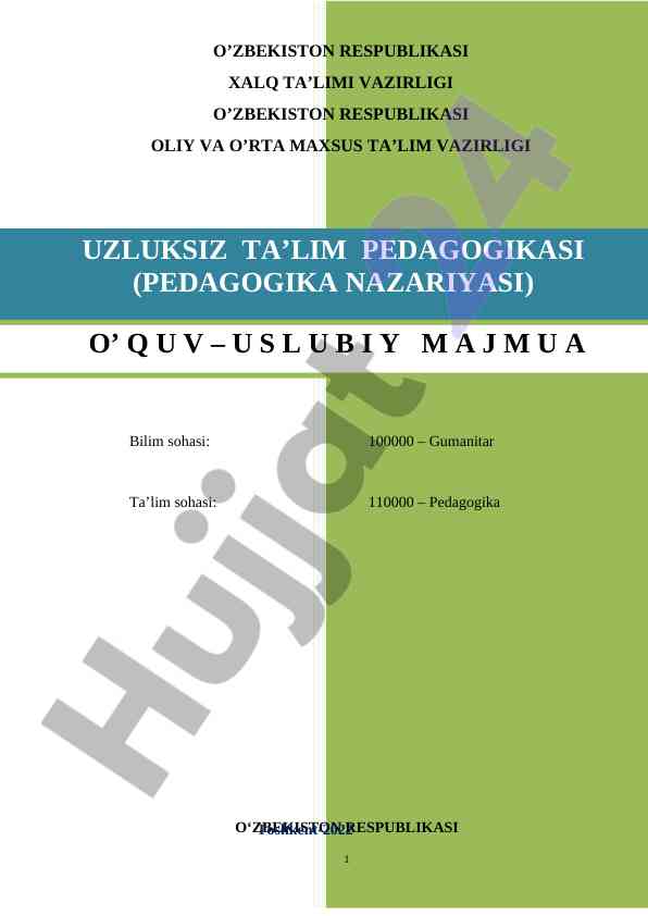 O‘quv-metodik majmua fizika va astronomiya
