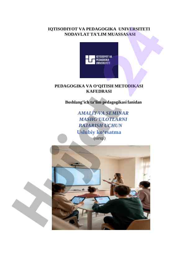 Amaliy va seminar mashg‘ulotlari uslubiy ko‘rsatma