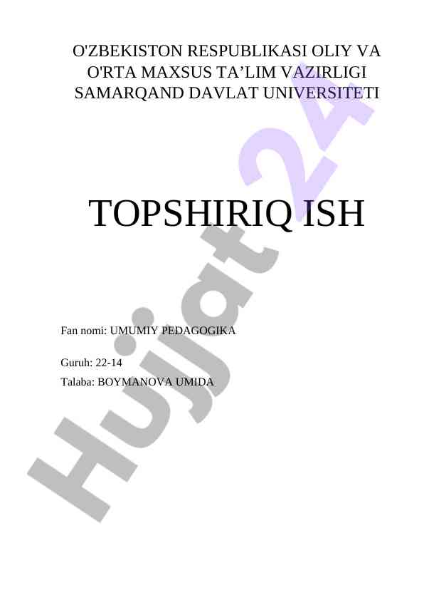O’zbekiston ta’lim tizimining rivojlanish asoslari