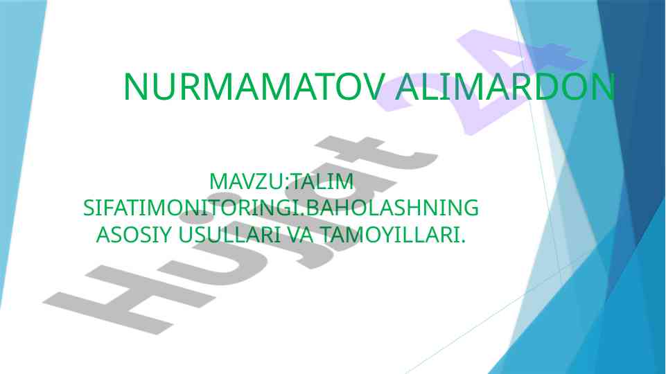 Ta’lim sifati monitoringining asosiy usullari