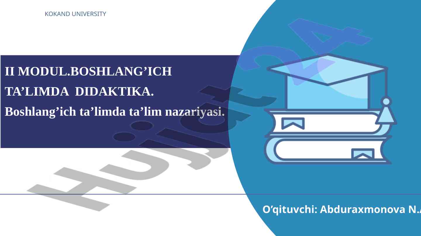 Boshlang‘ich ta’limda didaktika konseptsiyalari