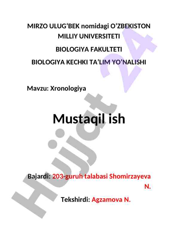 Xronologiya fani va uning tarixi