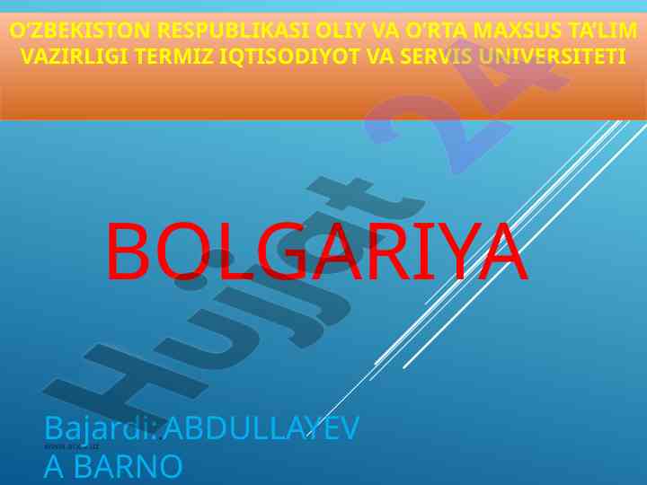Bolgariya respublikasi davlat tuziqoti
