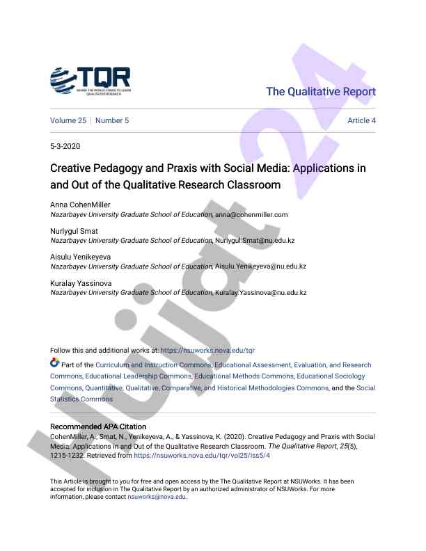 Creative pedagogy and praxis with social media applications