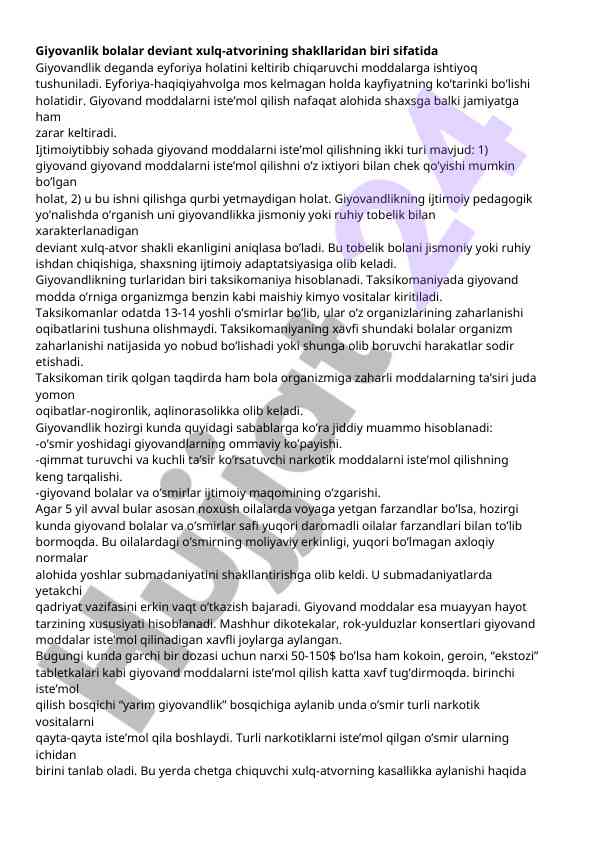 Giyovandlikning ijtimoiy xulq-atvor shakllari