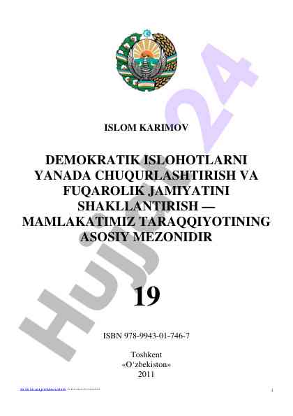 Islom karimov demokratik islohotlar va fuqarolik jamiyat