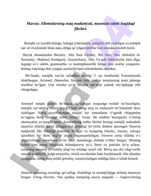 Allomalarning nutq madaniyati va muomala odobi