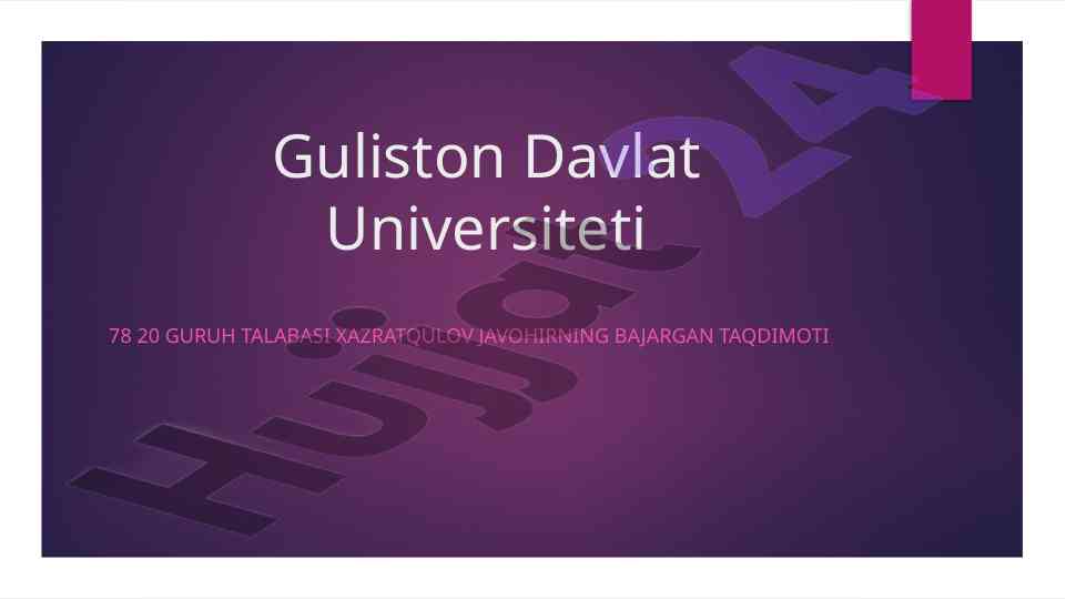 Korxonaning moliyaviy rejasi taqdimoti