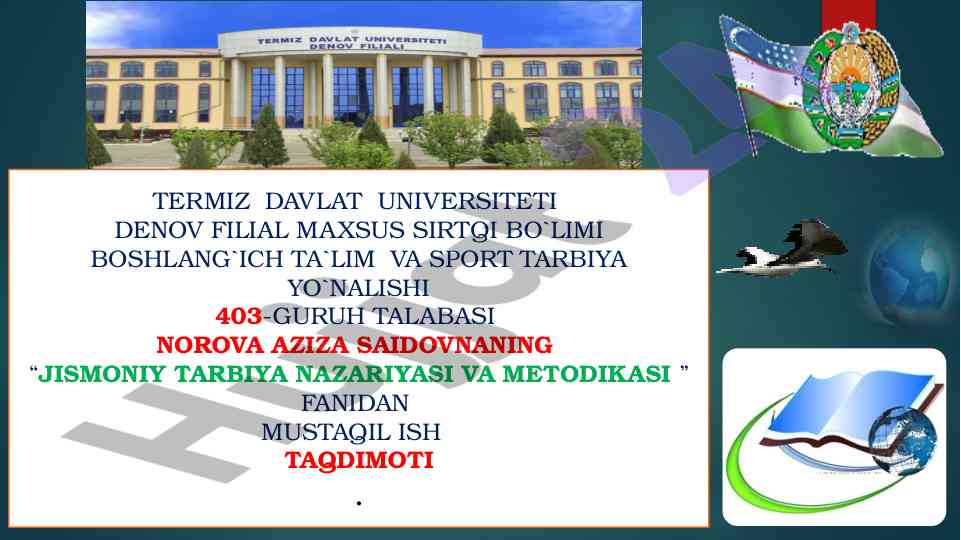 Jismoniy tarbiya nazariyasi va metodikasi taqdimoti