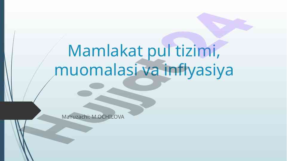 Pul tizimi muomalasi va inflyasiya tahlili